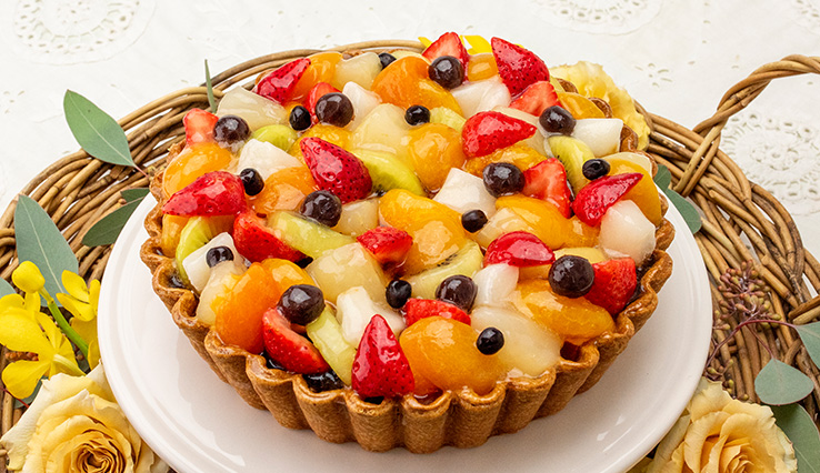 【新作・店舗限定】冬のフルーツとカスタードプリンのタルト 〜黒蜜風味〜